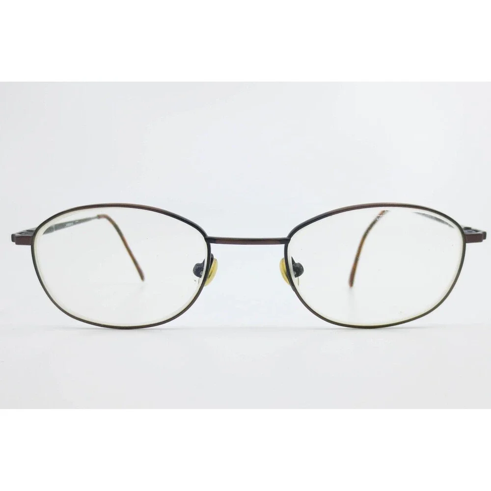 Visions X857 Eyeglasses Brown Metal Oval Frames Tortoise Temple Tips 140mm